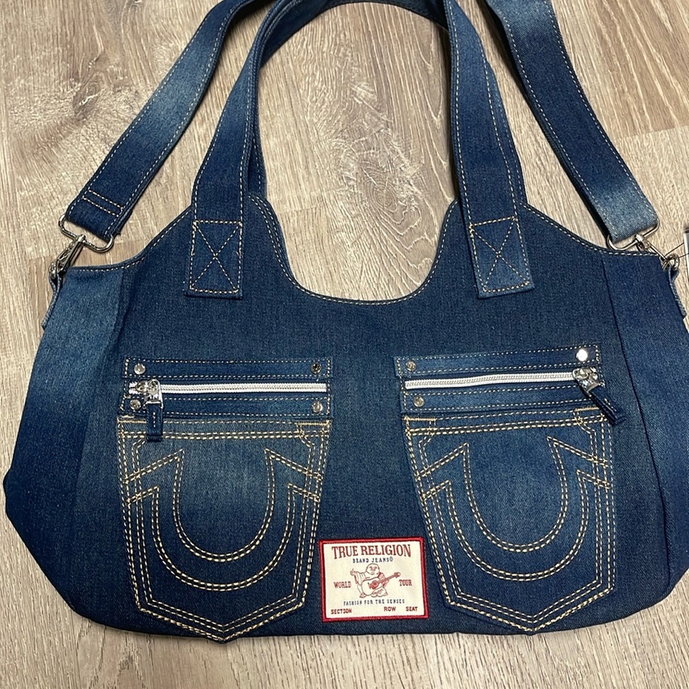 True Religion Denim crossbody tote bag
